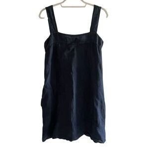 Francesca Bettini Black 100% Linen Tank Dress Women’s Size Small Sundress Italy